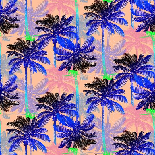 棕榈树印花华亿平台图片