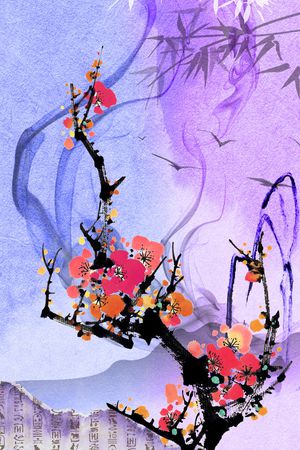 梅花印花华亿平台图片