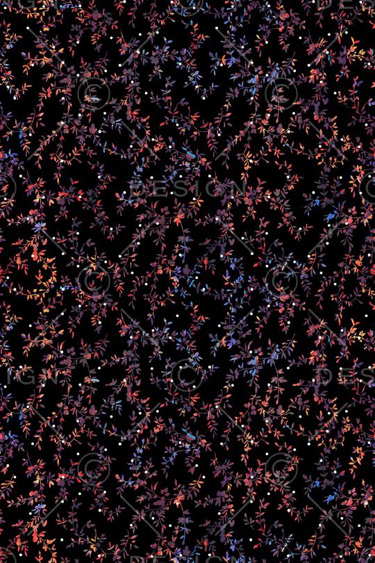 黑底花卉印花华亿平台图片