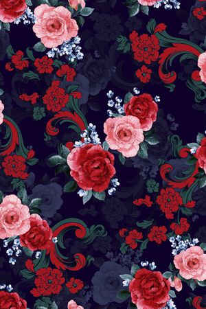 复古印花华亿平台图片