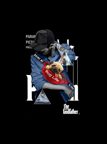 胸前独幅印花华亿平台图片