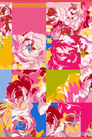 丝巾定位花印花华亿平台图片