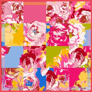 丝巾定位花印花华亿平台图片