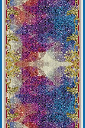 雪纺长巾印花华亿平台图片