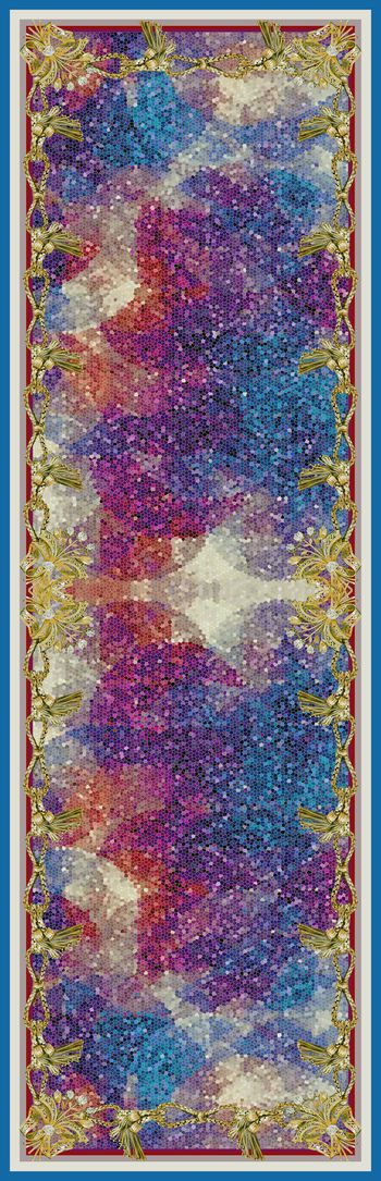 雪纺长巾印花华亿平台图片