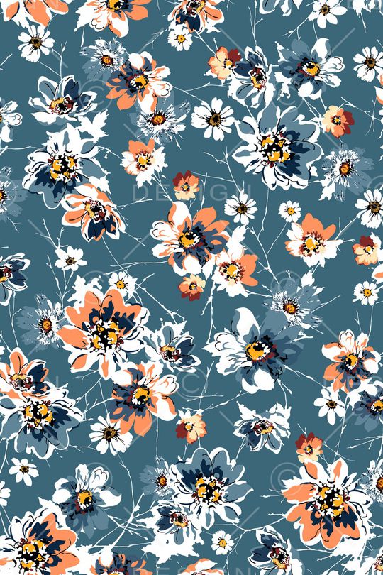 抽象花卉印花华亿平台图片