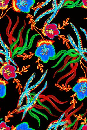 清爽底花卉印花华亿平台图片