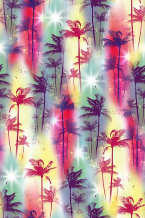 椰子树印花华亿平台图片