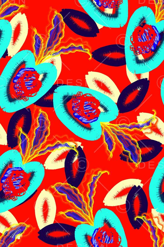 几何花卉印花华亿平台图片