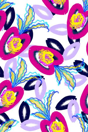 几何花卉印花华亿平台图片