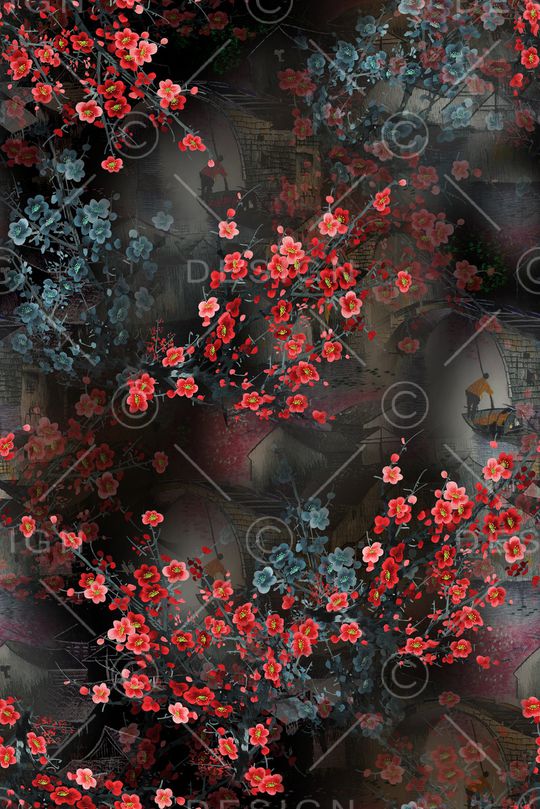 梅花印花华亿平台图片