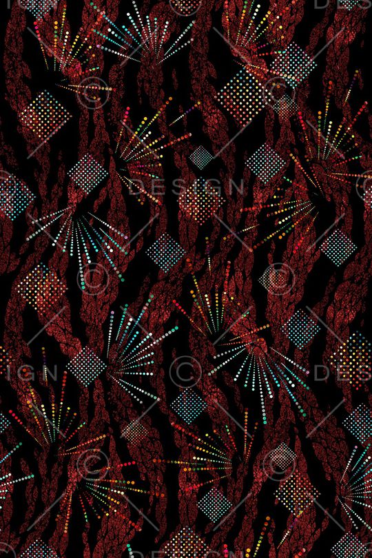 黑底花卉印花华亿平台图片