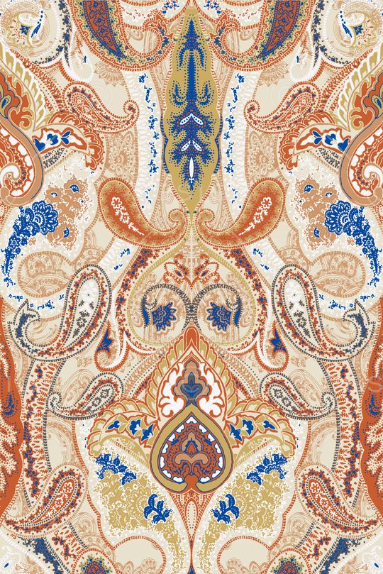 佩斯利印花华亿平台图片