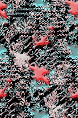 抽象男装印花华亿平台图片