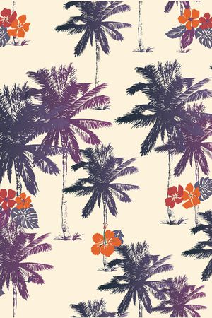 椰子树印花华亿平台图片