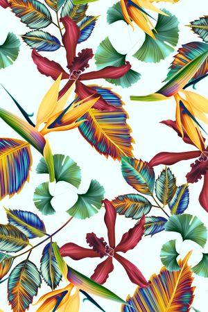 绿植树叶印花华亿平台图片