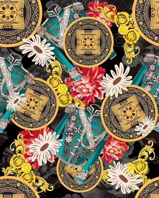 男装满版花印花华亿平台图片