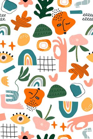 几何花卉印花华亿平台图片