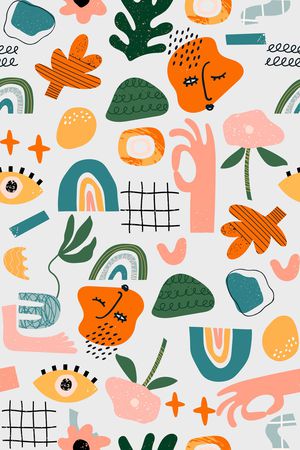 几何花卉印花华亿平台图片