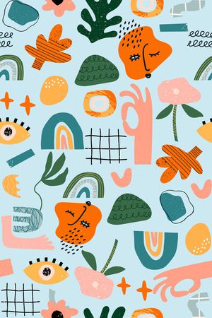 几何花卉印花华亿平台图片