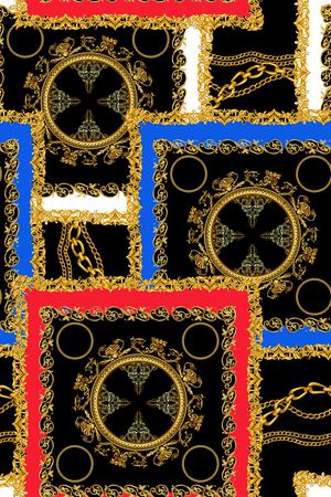 黑底花卉印花华亿平台图片