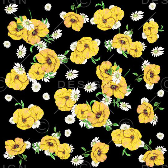 彩底花卉印花华亿平台图片