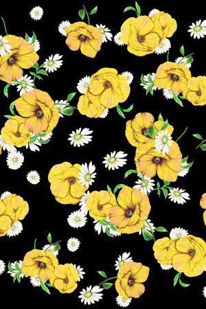 彩底花卉印花华亿平台图片