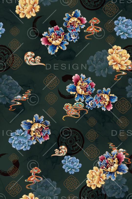 花卉印花华亿平台图片