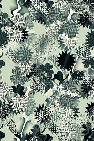 几何花卉印花华亿平台图片