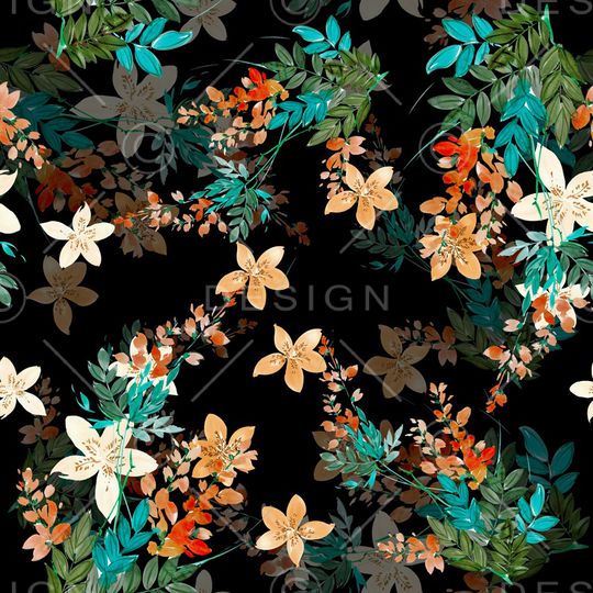 彩底花卉印花华亿平台图片