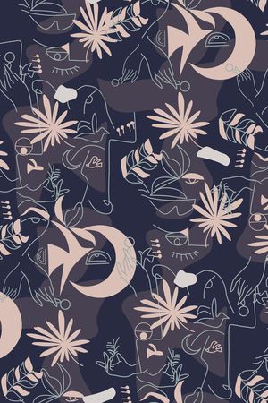 线条画印花华亿平台图片