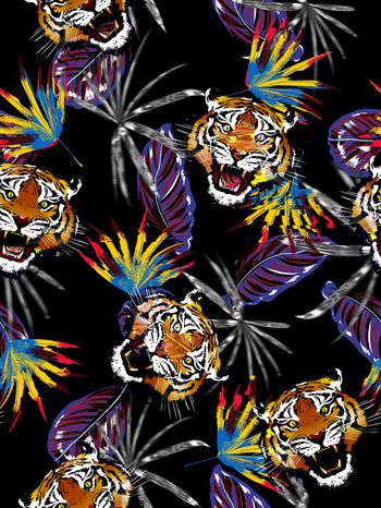 动物头印花华亿平台图片