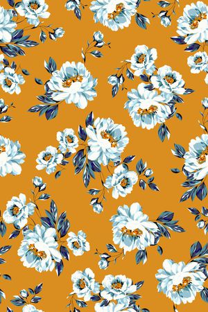 清爽底花卉印花华亿平台图片