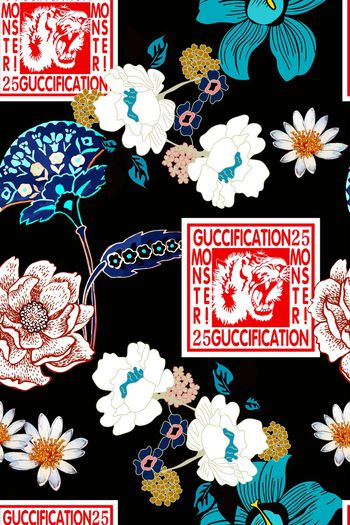 民族花卉印花华亿平台图片