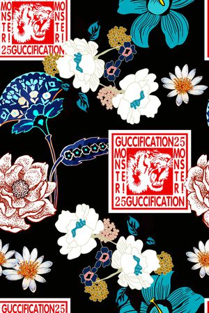 民族花卉印花华亿平台图片