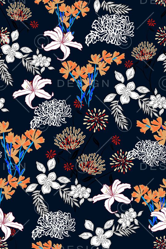 花卉印花华亿平台图片