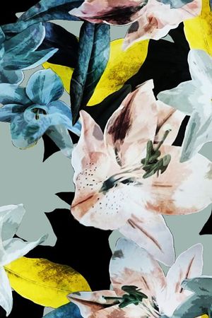 手绘花卉印花华亿平台图片