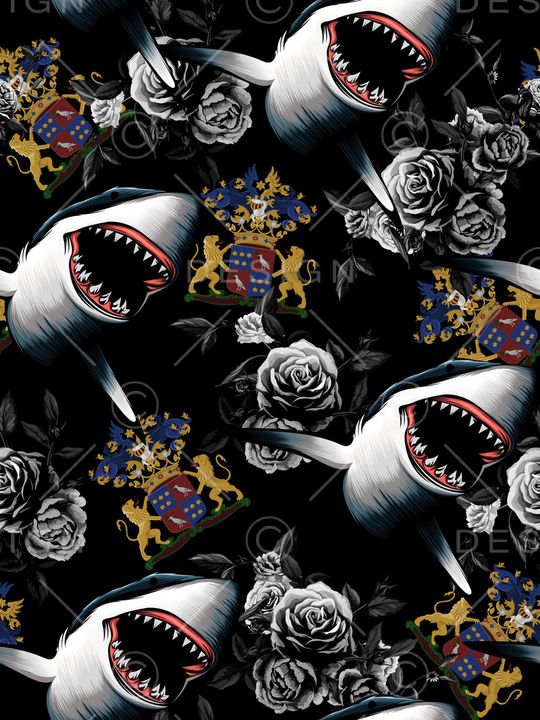 鲨鱼印花华亿平台图片