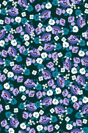 黑底花卉印花华亿平台图片