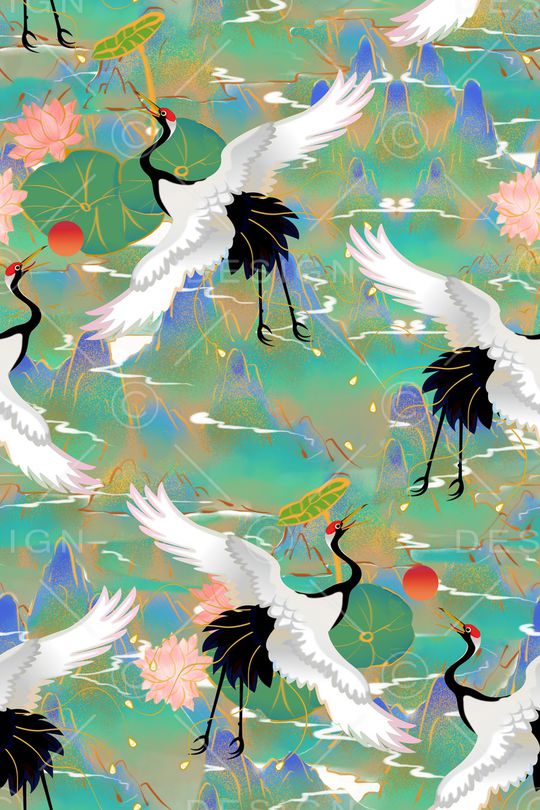 荷花印花华亿平台图片