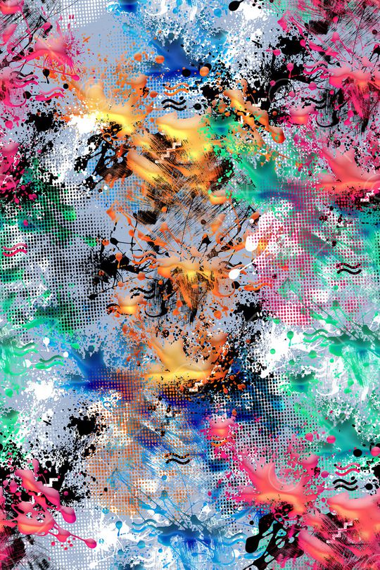 抽象男装印花华亿平台图片