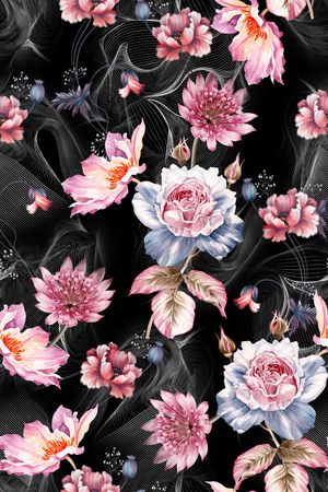 花卉印花华亿平台图片