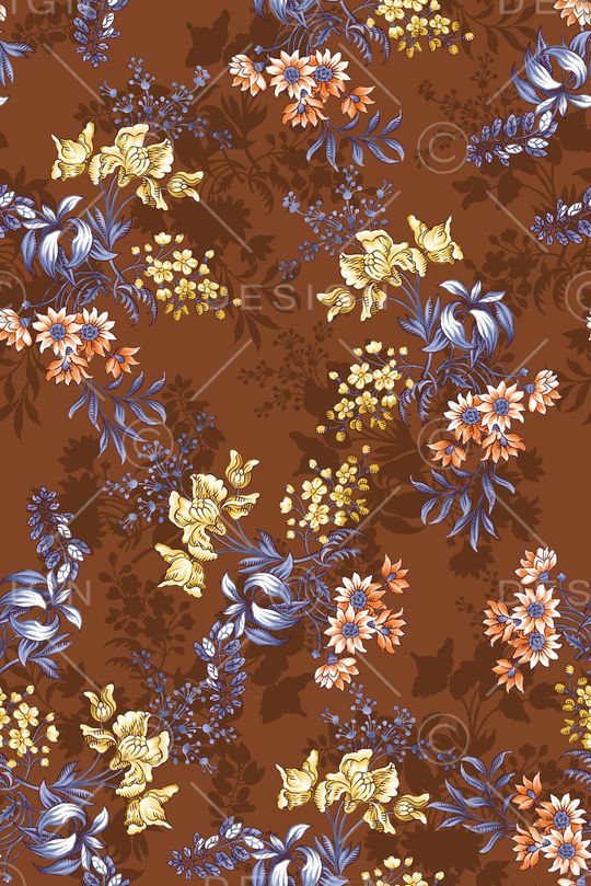 满版散花印花华亿平台图片