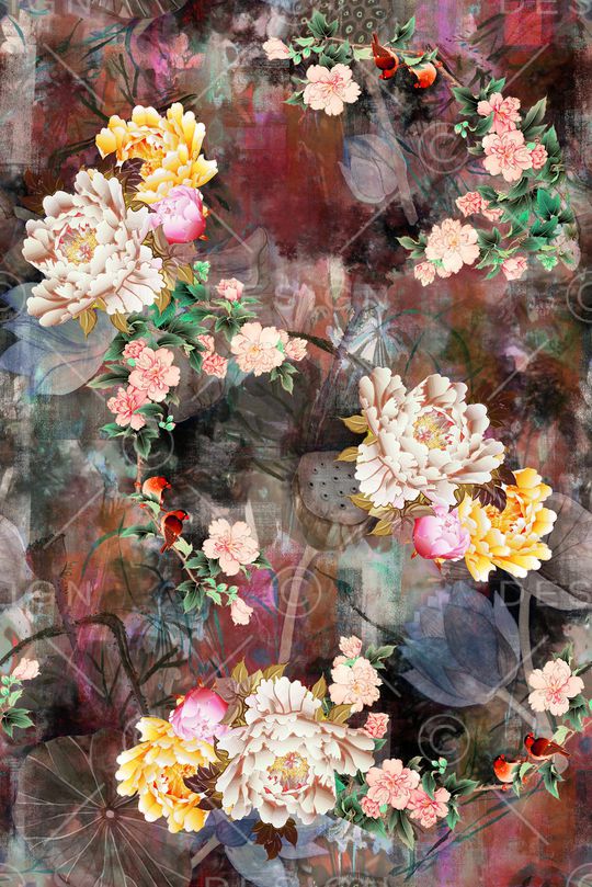 花卉印花华亿平台图片