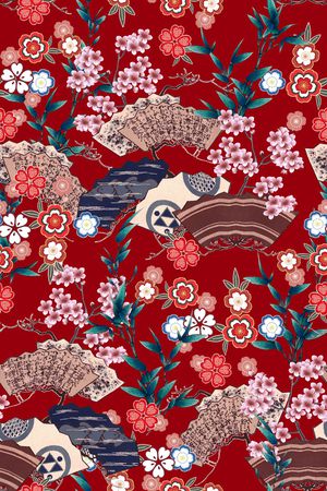 扇子印花华亿平台图片