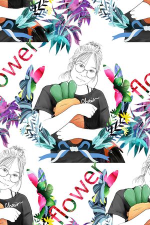 卡通人物印花华亿平台图片