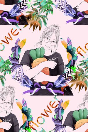 卡通人物印花华亿平台图片