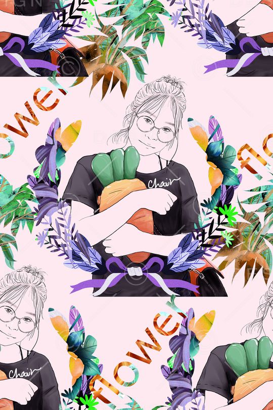 卡通人物印花华亿平台图片