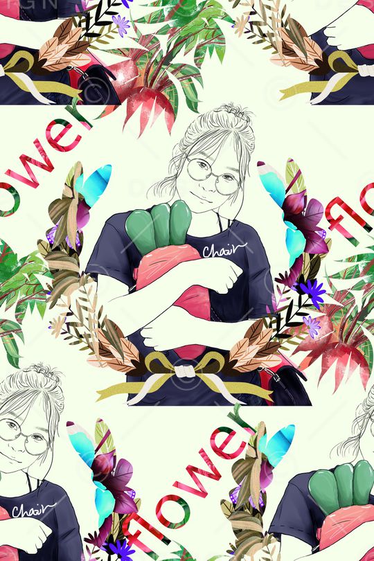 卡通人物印花华亿平台图片