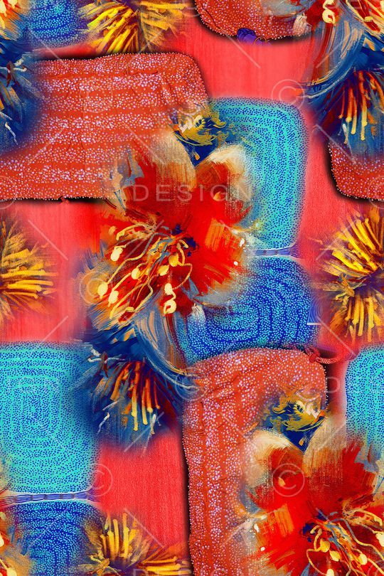 几何花卉印花华亿平台图片